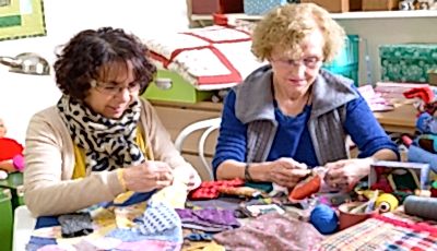 Student creating pottery