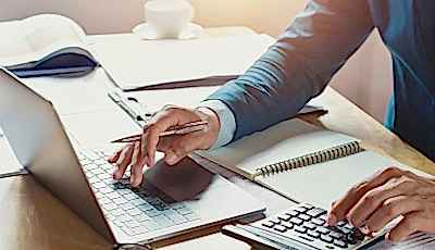 Students using a computer